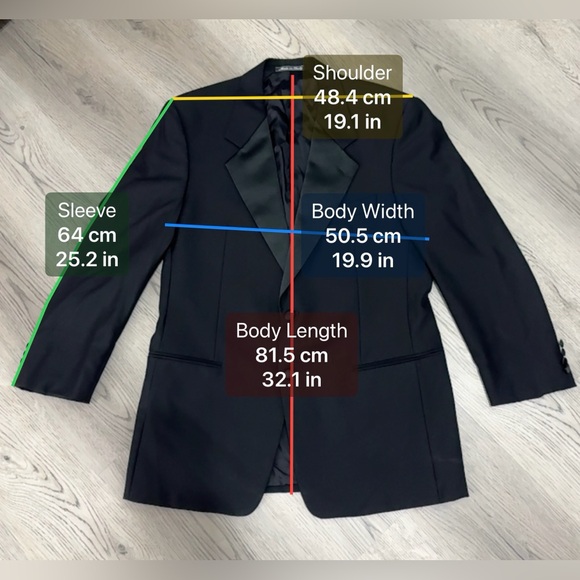 NEW VALENTINO Italy Black 2 Button 100% wool dinner tuxedo jacket Size 42 $4850 - Picture 8 of 12